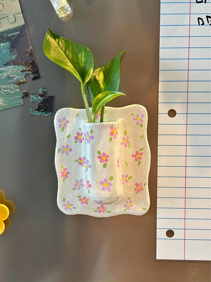 Handmade Mini Magnetic Fridge/ Wall Planter